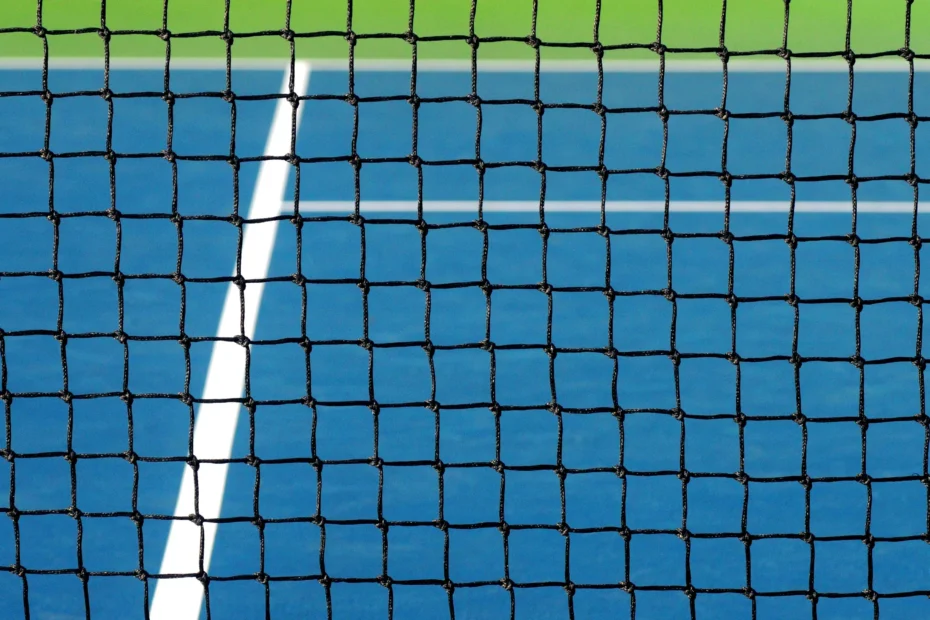 Blue pickleball court and net - How big is a pickleball court